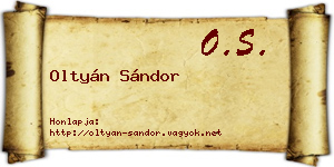 Oltyán Sándor névjegykártya