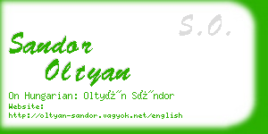 sandor oltyan business card